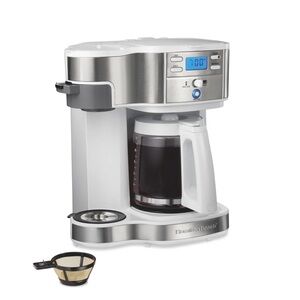 Hamilton Beach Stainless Steel and White Coffee Brewer